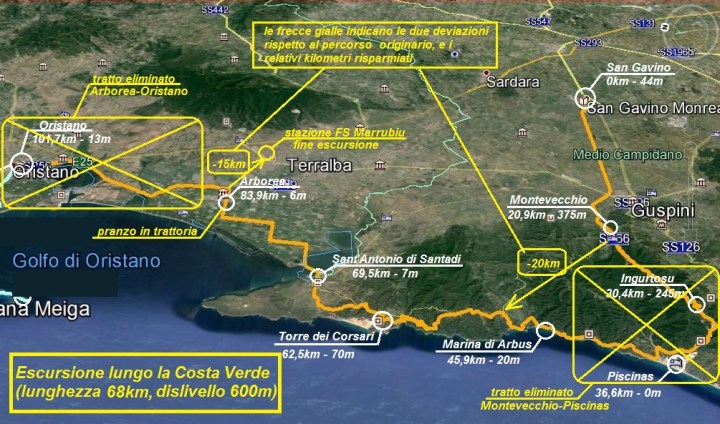mappa Viaggio Costa Verde a