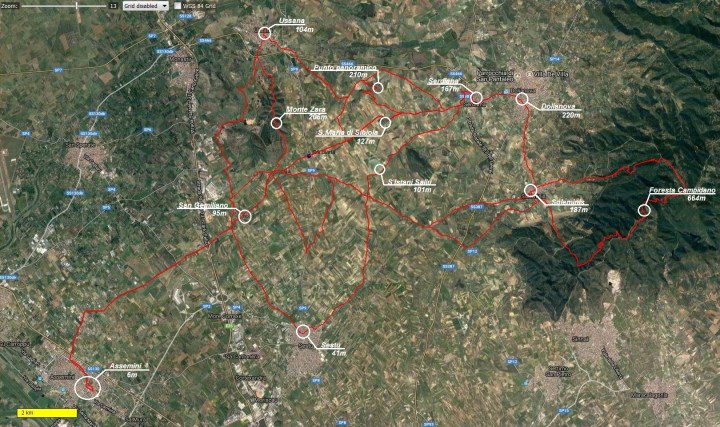 mappa circuito di Serdiana a2